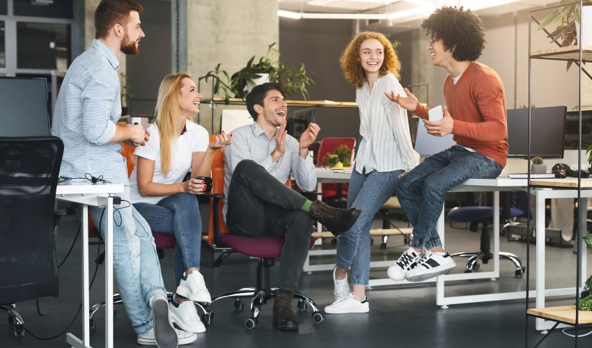 Friendly Business Team Talking At Coworking Space 2022 12 16 07 43 34 Utc
